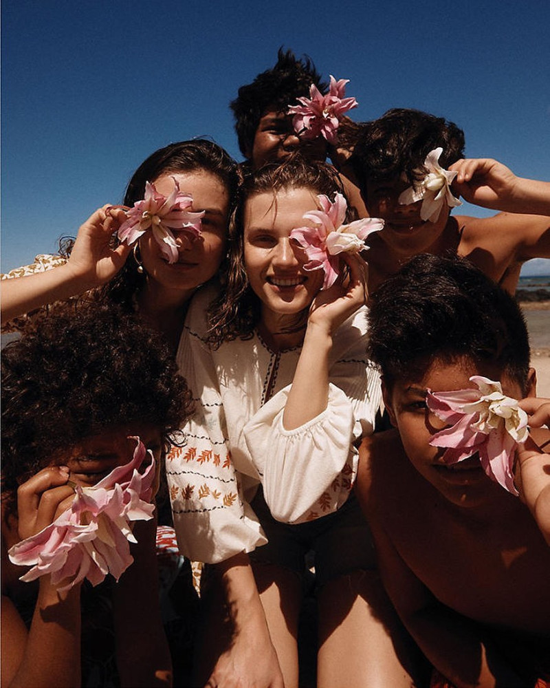 Andreea Diaconu featured in  the Madewell advertisement for Summer 2021