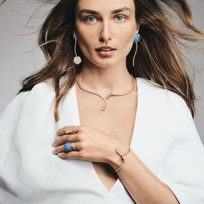 Andreea Diaconu featured in  the Neiman Marcus advertisement for Summer 2021