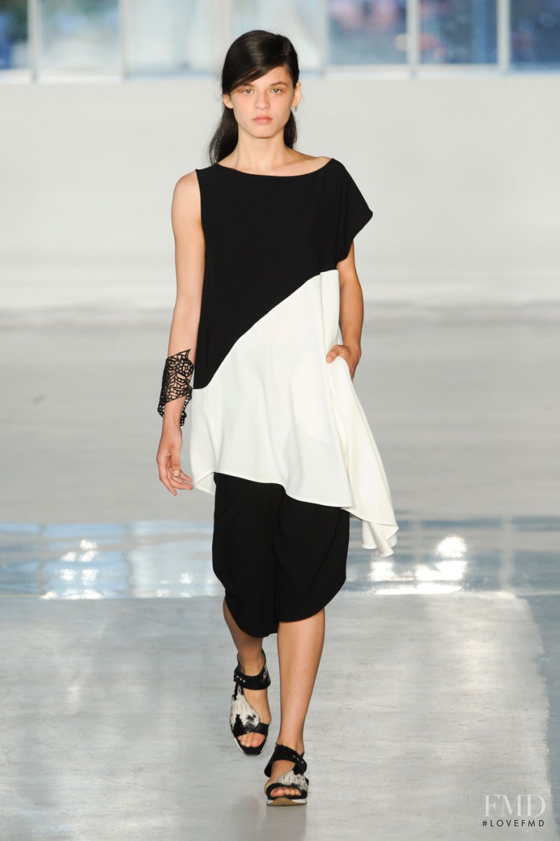 Liza Schwab featured in  the Zero + Maria Cornejo fashion show for Spring/Summer 2015