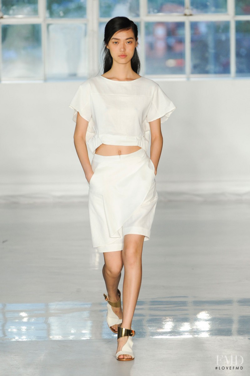 Tian Yi featured in  the Zero + Maria Cornejo fashion show for Spring/Summer 2015