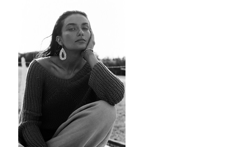 Andreea Diaconu featured in  the Massimo Dutti lookbook for Spring/Summer 2020
