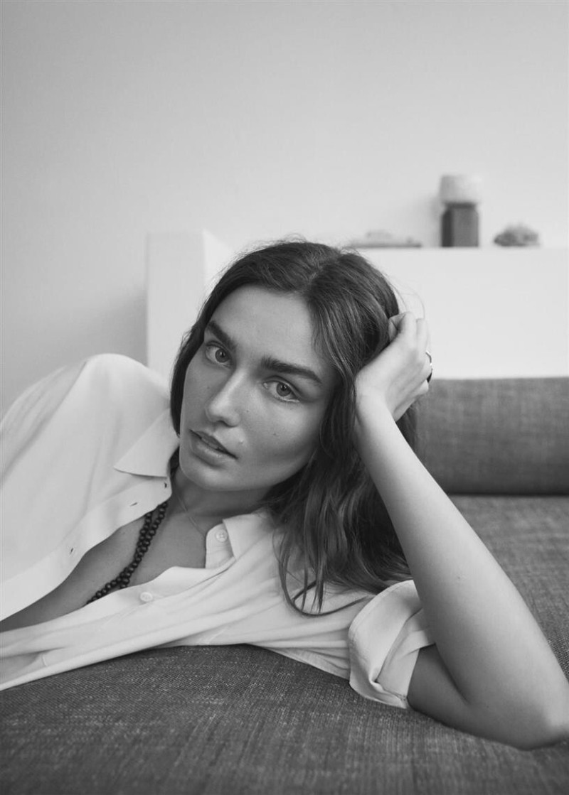 Andreea Diaconu featured in  the Mango lookbook for Summer 2020