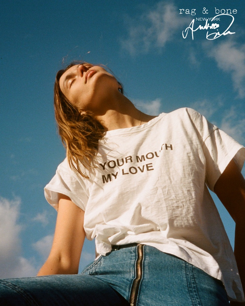 Andreea Diaconu featured in  the rag & bone advertisement for Summer 2018