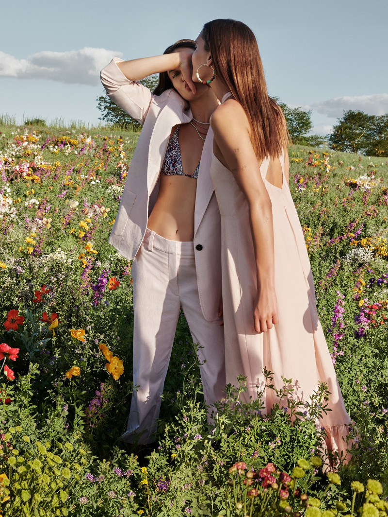 Andreea Diaconu featured in  the Mango Life in Bloom advertisement for Summer 2020