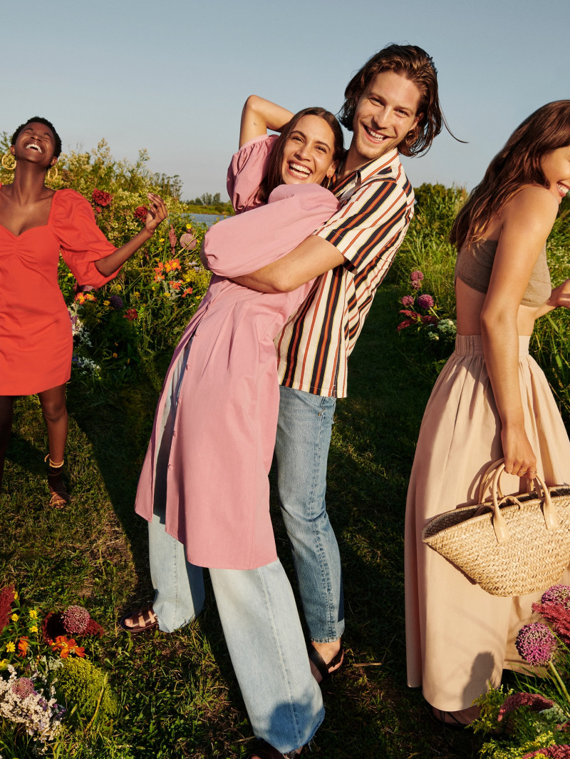 Andreea Diaconu featured in  the Mango Life in Bloom advertisement for Summer 2020