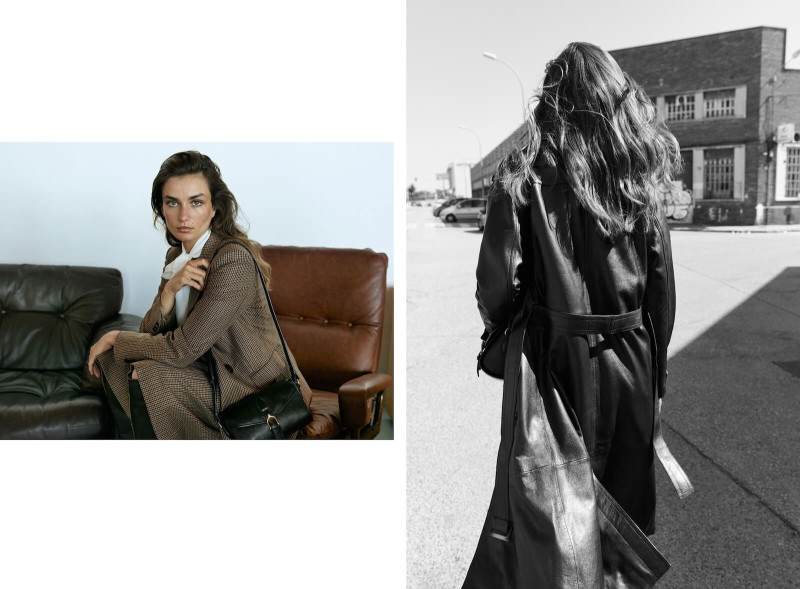 Andreea Diaconu featured in  the Massimo Dutti First View Report lookbook for Autumn/Winter 2019