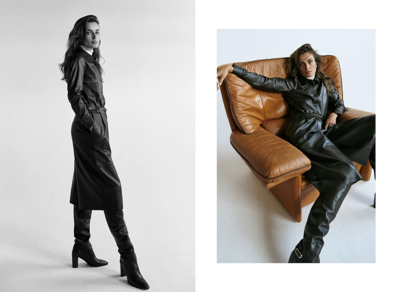 Andreea Diaconu featured in  the Massimo Dutti First View Report lookbook for Autumn/Winter 2019