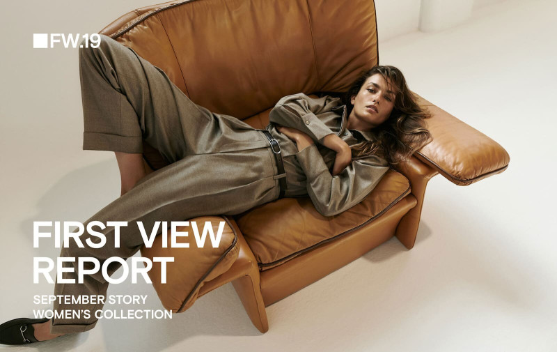 Andreea Diaconu featured in  the Massimo Dutti First View Report lookbook for Autumn/Winter 2019