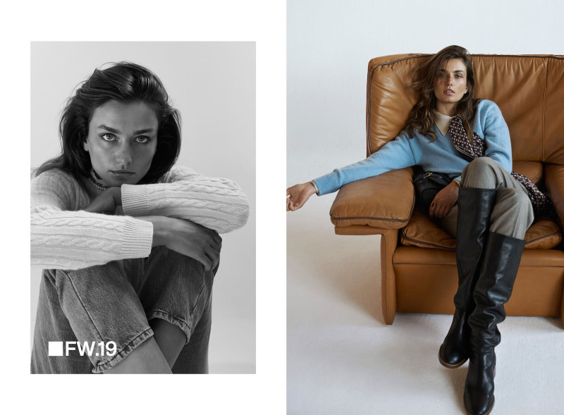 Andreea Diaconu featured in  the Massimo Dutti First View Report lookbook for Autumn/Winter 2019