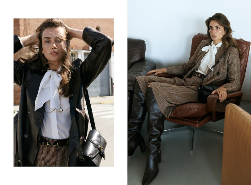 Andreea Diaconu featured in  the Massimo Dutti First View Report lookbook for Autumn/Winter 2019