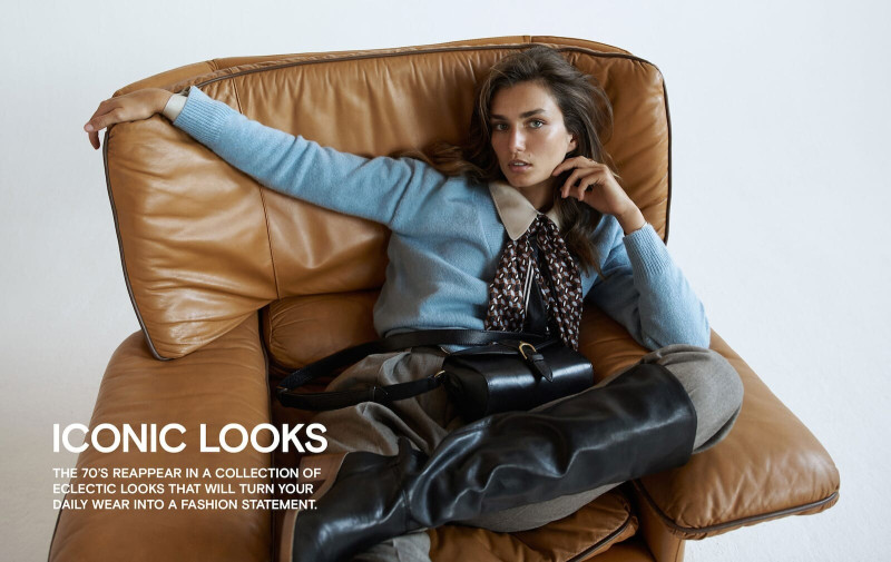 Andreea Diaconu featured in  the Massimo Dutti First View Report lookbook for Autumn/Winter 2019