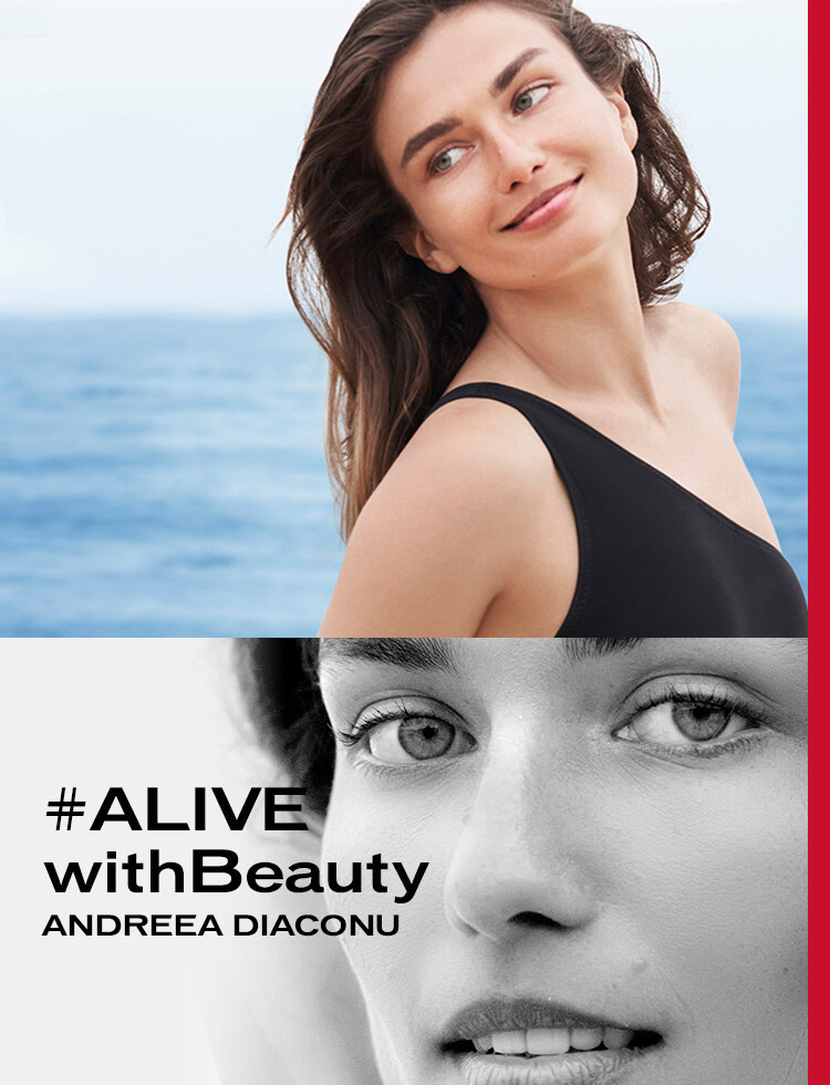 Andreea Diaconu featured in  the Shiseido advertisement for Spring/Summer 2020