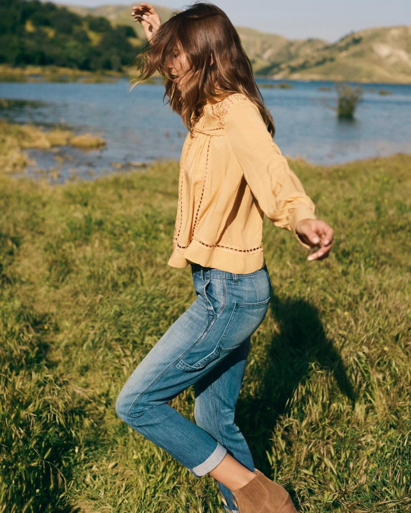 Andreea Diaconu featured in  the Anthropologie advertisement for Fall 2019