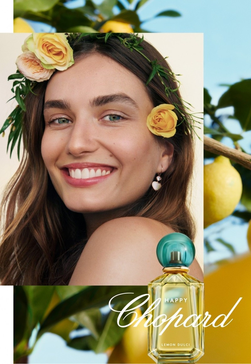 Andreea Diaconu featured in  the Chopard Happy Fragrance advertisement for Autumn/Winter 2018