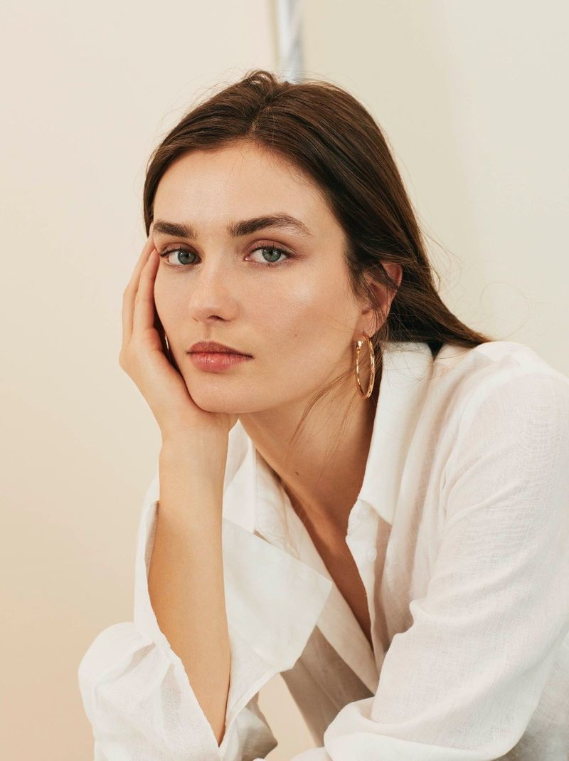 Andreea Diaconu featured in  the H&M Women Web Campaign advertisement for Spring 2018