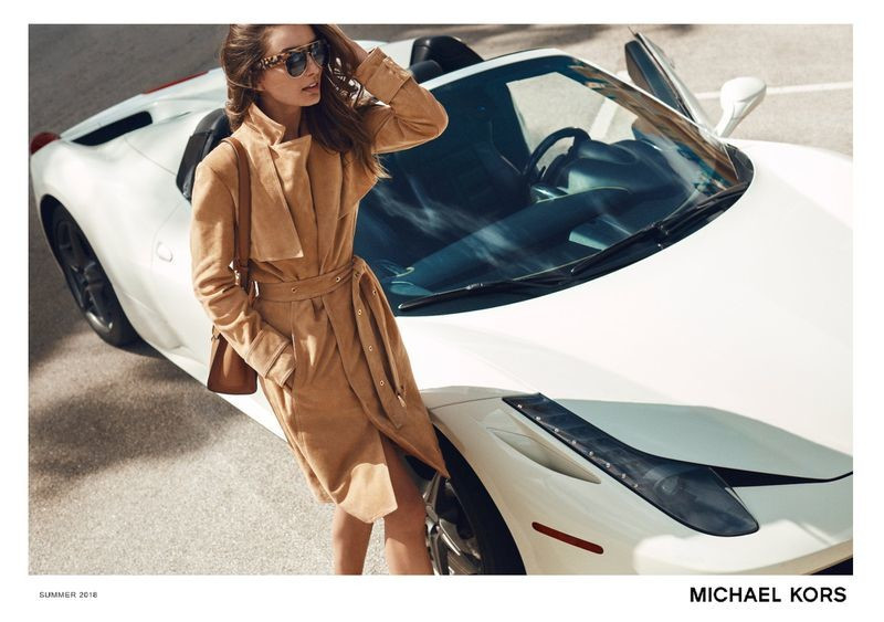 Andreea Diaconu featured in  the Michael Kors Collection advertisement for Summer 2018