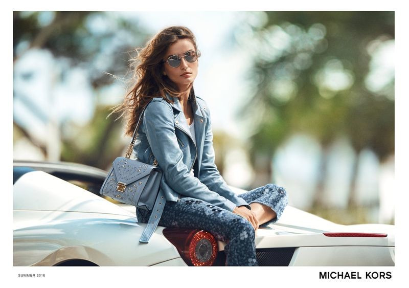 Andreea Diaconu featured in  the Michael Kors Collection advertisement for Summer 2018