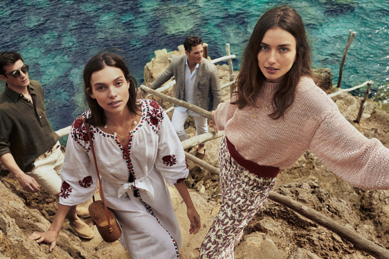 Andreea Diaconu featured in  the Mango A Summer Story advertisement for Spring/Summer 2018