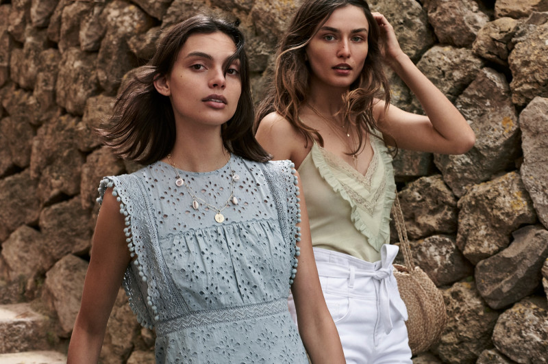 Andreea Diaconu featured in  the Mango A Summer Story advertisement for Spring/Summer 2018