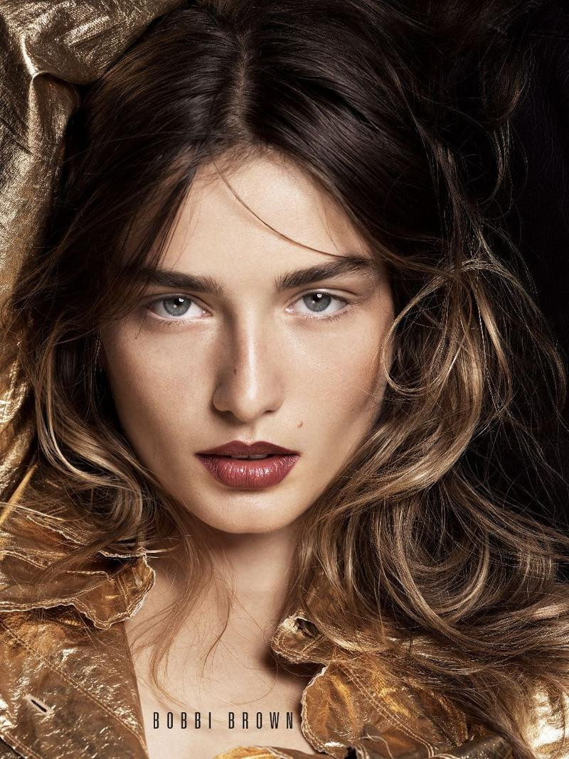 Andreea Diaconu featured in  the Bobbi Brown advertisement for Holiday 2017