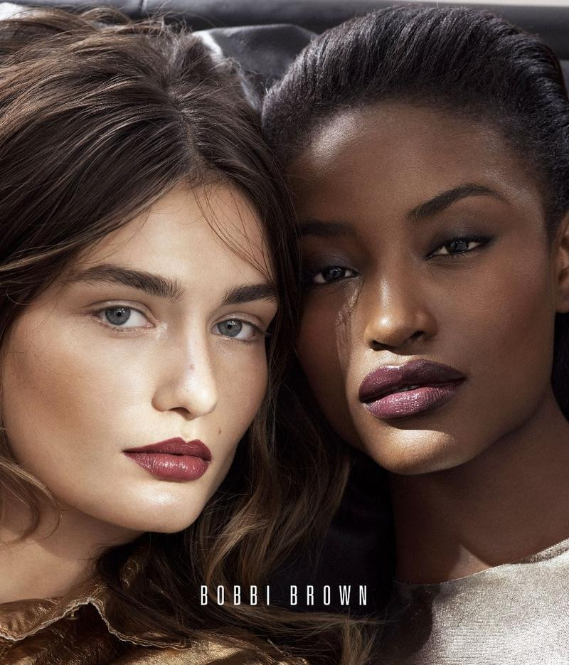 Andreea Diaconu featured in  the Bobbi Brown advertisement for Holiday 2017