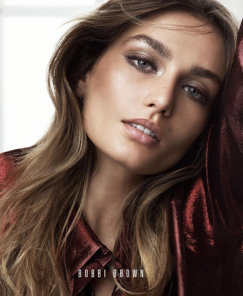 Andreea Diaconu featured in  the Bobbi Brown advertisement for Holiday 2017