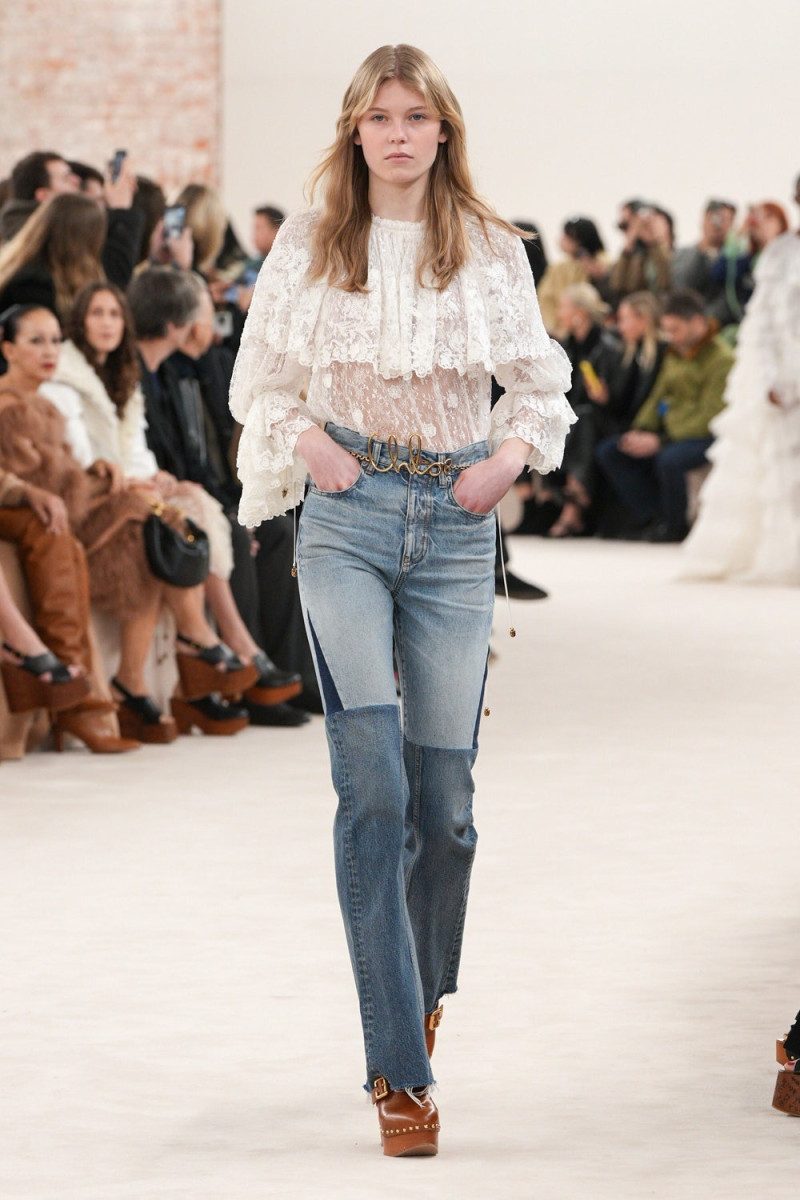 Tora Grieg-Cappelen featured in  the Chloe fashion show for Autumn/Winter 2024