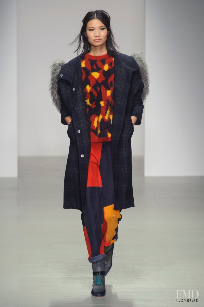 Leaf Zhang featured in  the Eudon Choi fashion show for Autumn/Winter 2014