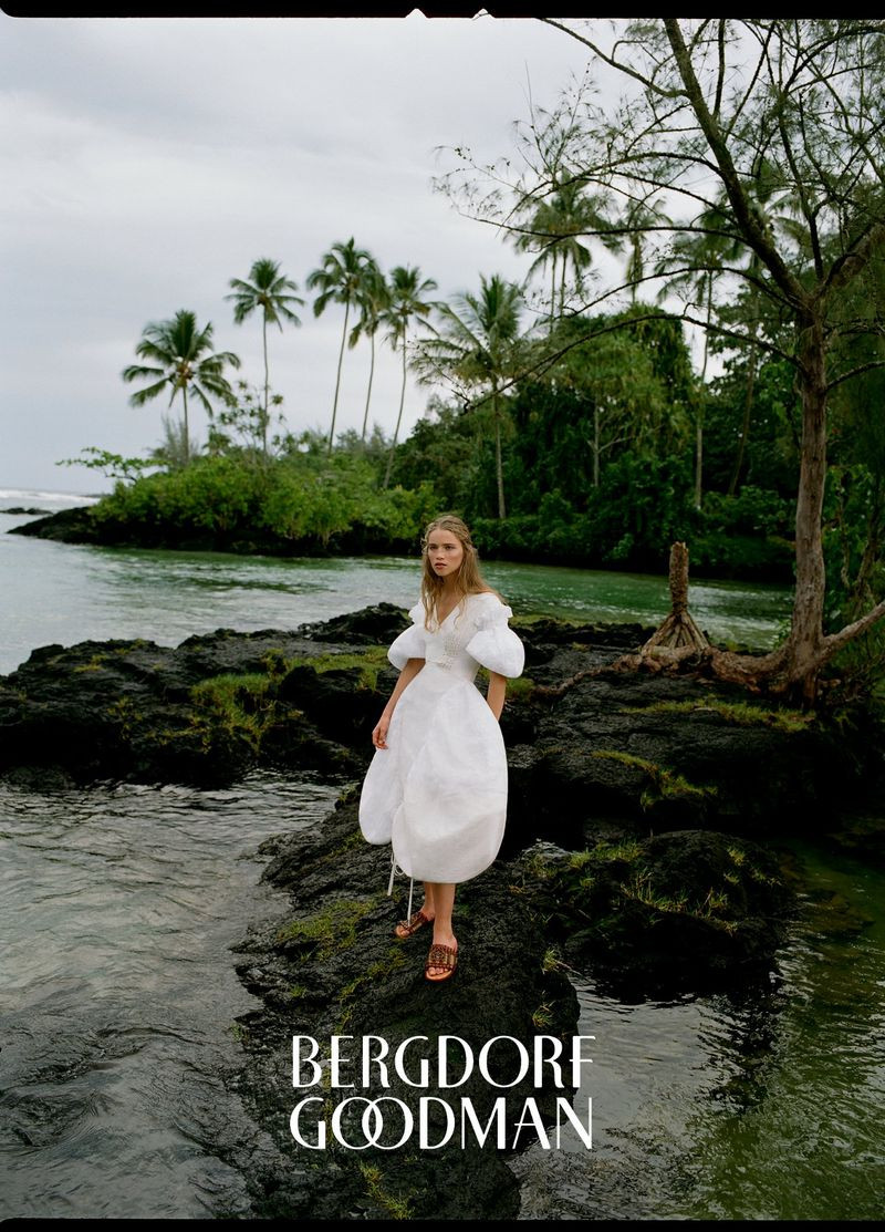 Rebecca Leigh Longendyke featured in  the Bergdorf Goodman advertisement for Spring/Summer 2021