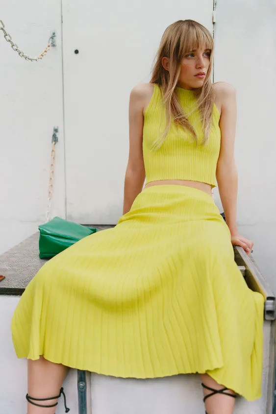 Rebecca Leigh Longendyke featured in  the Zara La Femme lookbook for Pre-Fall 2021