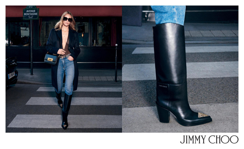 Rebecca Leigh Longendyke featured in  the Jimmy Choo advertisement for Autumn/Winter 2023