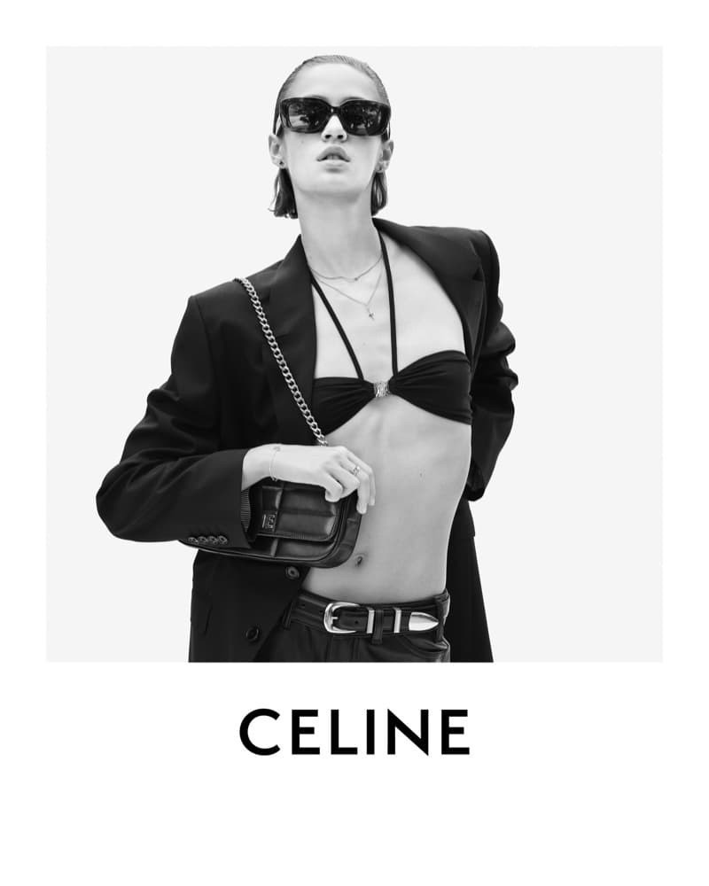 Quinn Elin Mora featured in  the Celine Les Grands Classiques #6  advertisement for Pre-Spring 2023