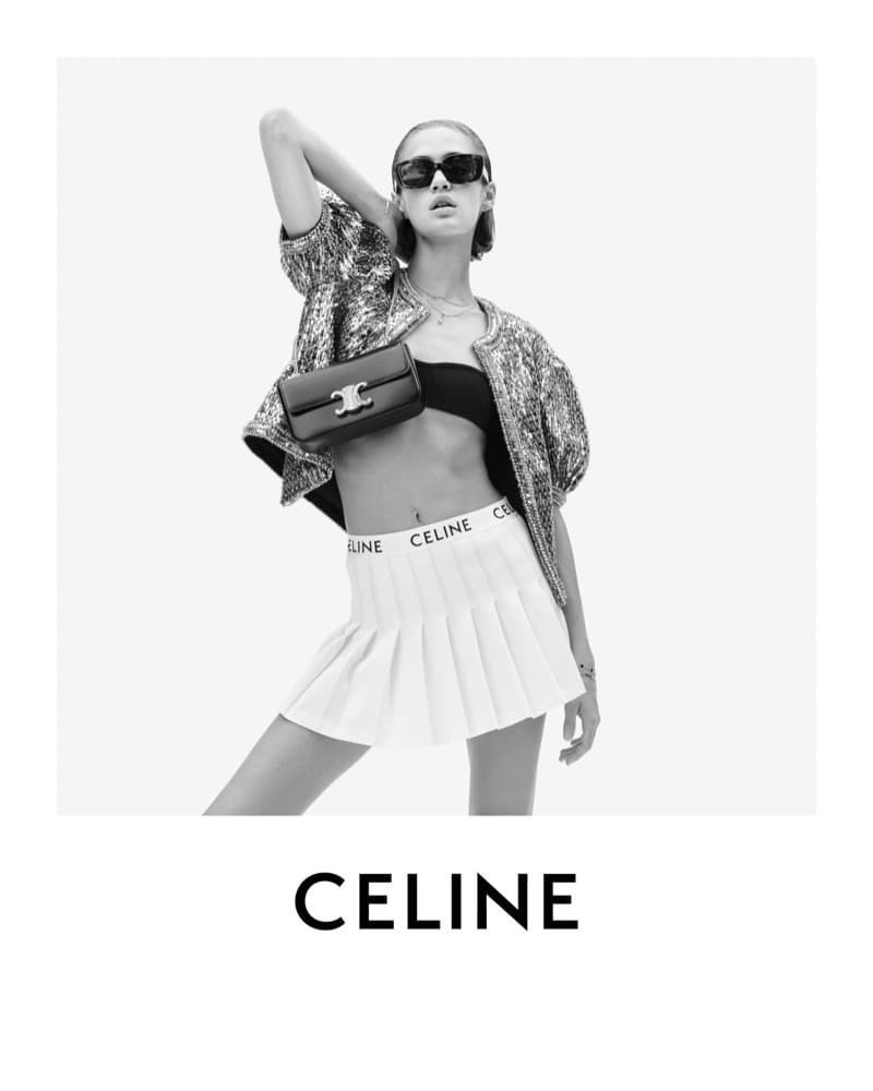 Quinn Elin Mora featured in  the Celine Les Grands Classiques #6  advertisement for Pre-Spring 2023