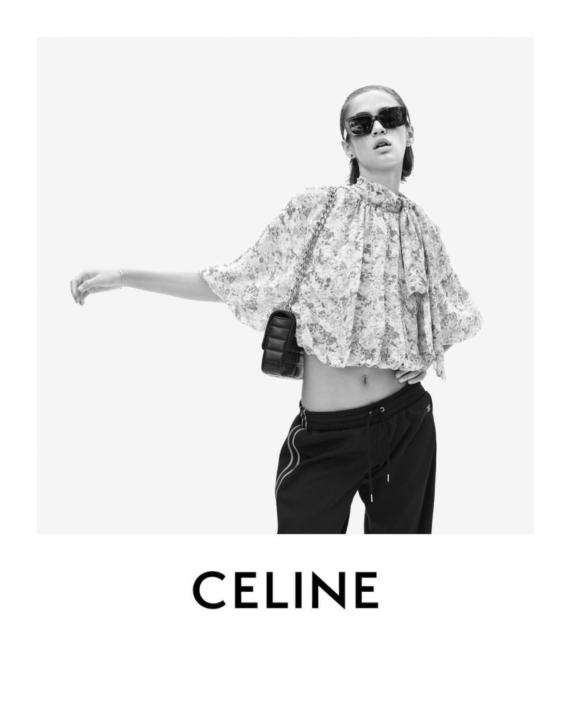 Quinn Elin Mora featured in  the Celine Les Grands Classiques #6  advertisement for Pre-Spring 2023