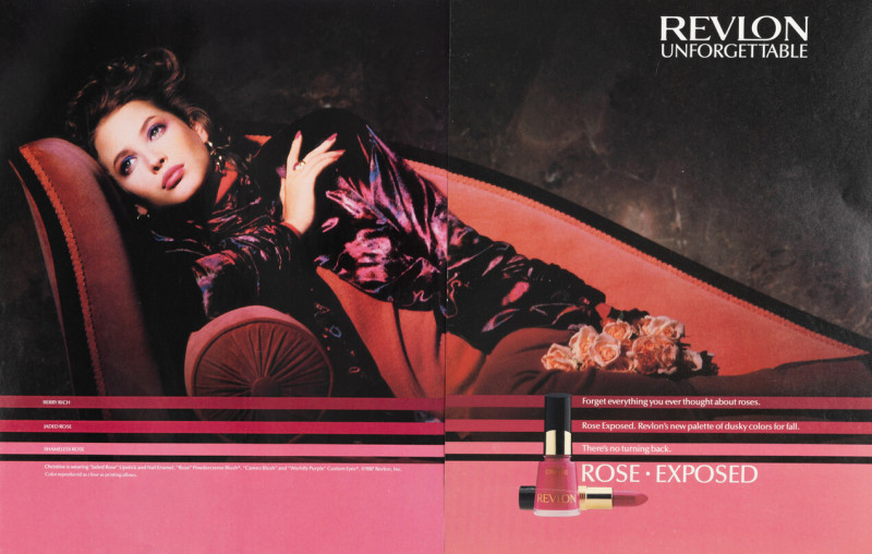 Christy Turlington featured in  the Revlon advertisement for Autumn/Winter 1987