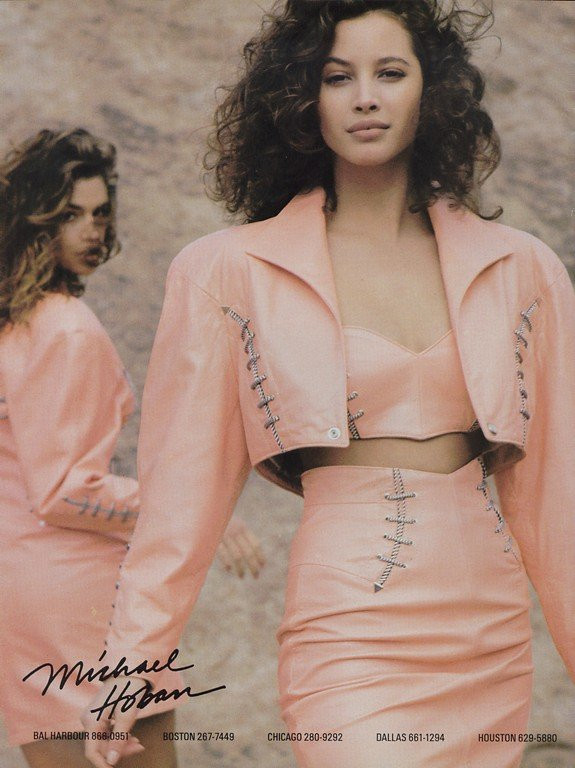 Christy Turlington featured in  the North Beach Leather advertisement for Spring/Summer 1988