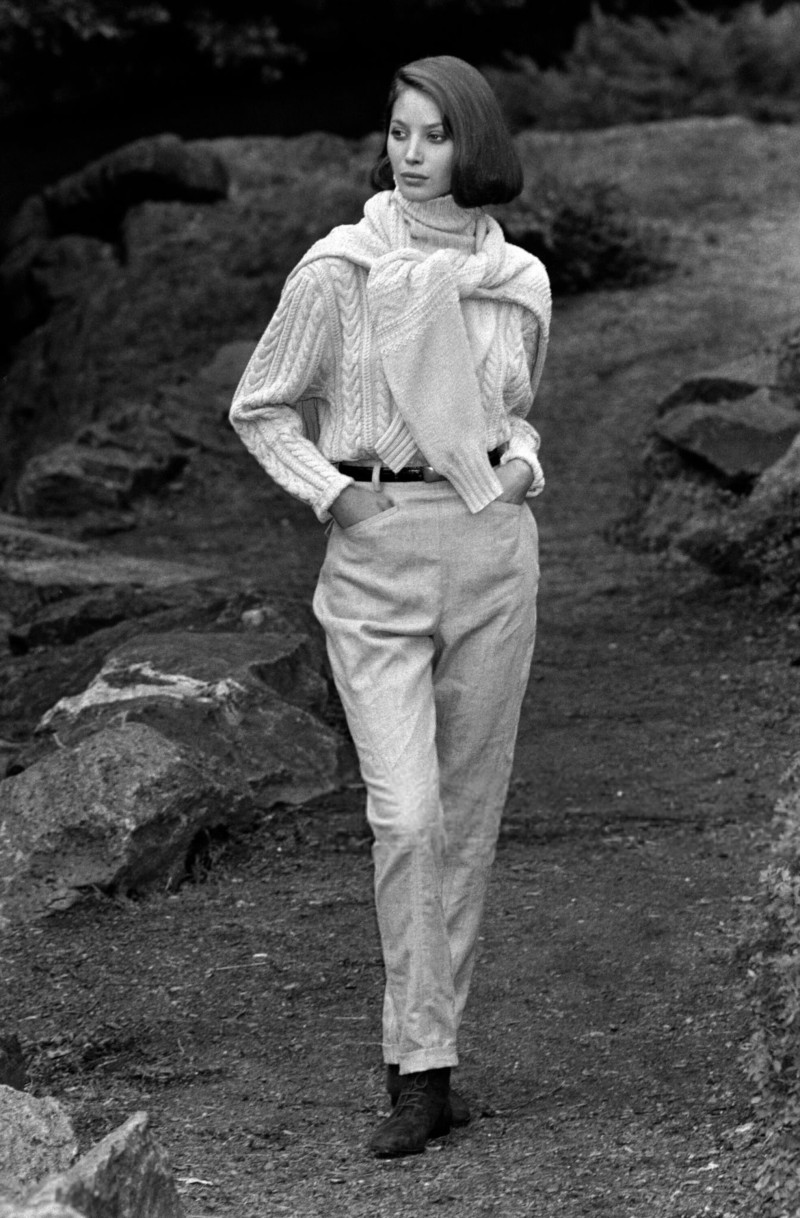 Christy Turlington featured in  the Calvin Klein Sport lookbook for Resort 1990