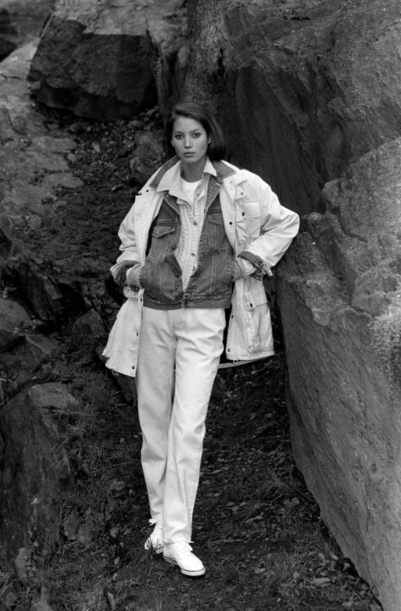 Christy Turlington featured in  the Calvin Klein Sport lookbook for Resort 1990