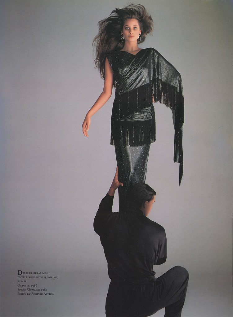 Christy Turlington featured in  the Versace advertisement for Spring/Summer 1988