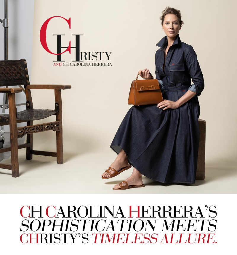 Christy Turlington featured in  the CH Carolina Herrera advertisement for Pre-Fall 2023