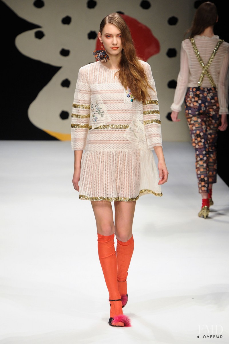 Vera Vavrova featured in  the Kristina Ti fashion show for Autumn/Winter 2014