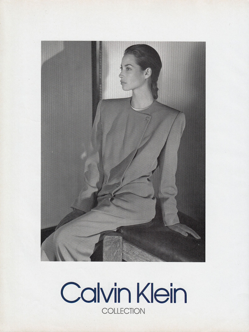 Christy Turlington featured in  the Calvin Klein advertisement for Autumn/Winter 1989