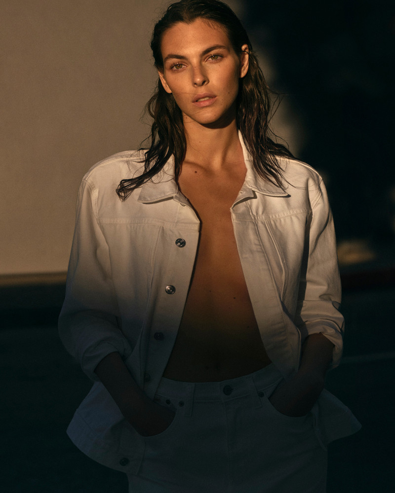 Vittoria Ceretti featured in  the Calvin Klein Calvin Klein Monochromatic Summer 2024 Collection advertisement for Summer 2024