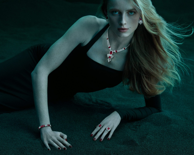 Rianne Van Rompaey featured in  the Graff Diamonds Graff Galaxia High Jewelry 2024 Campaign advertisement for Spring/Summer 2024