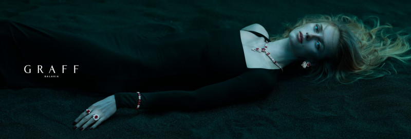 Rianne Van Rompaey featured in  the Graff Diamonds Graff Galaxia High Jewelry 2024 Campaign advertisement for Spring/Summer 2024