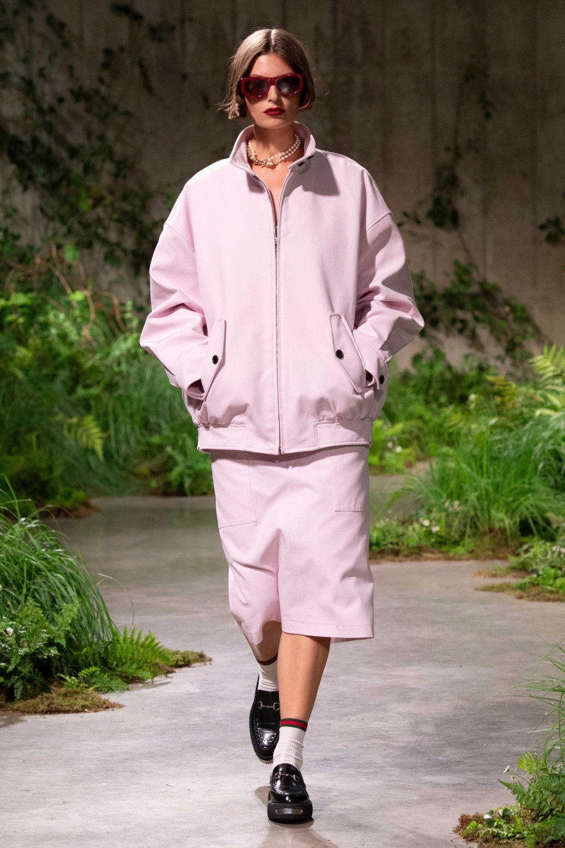 Bibi Breslin featured in  the Gucci fashion show for Cruise 2025
