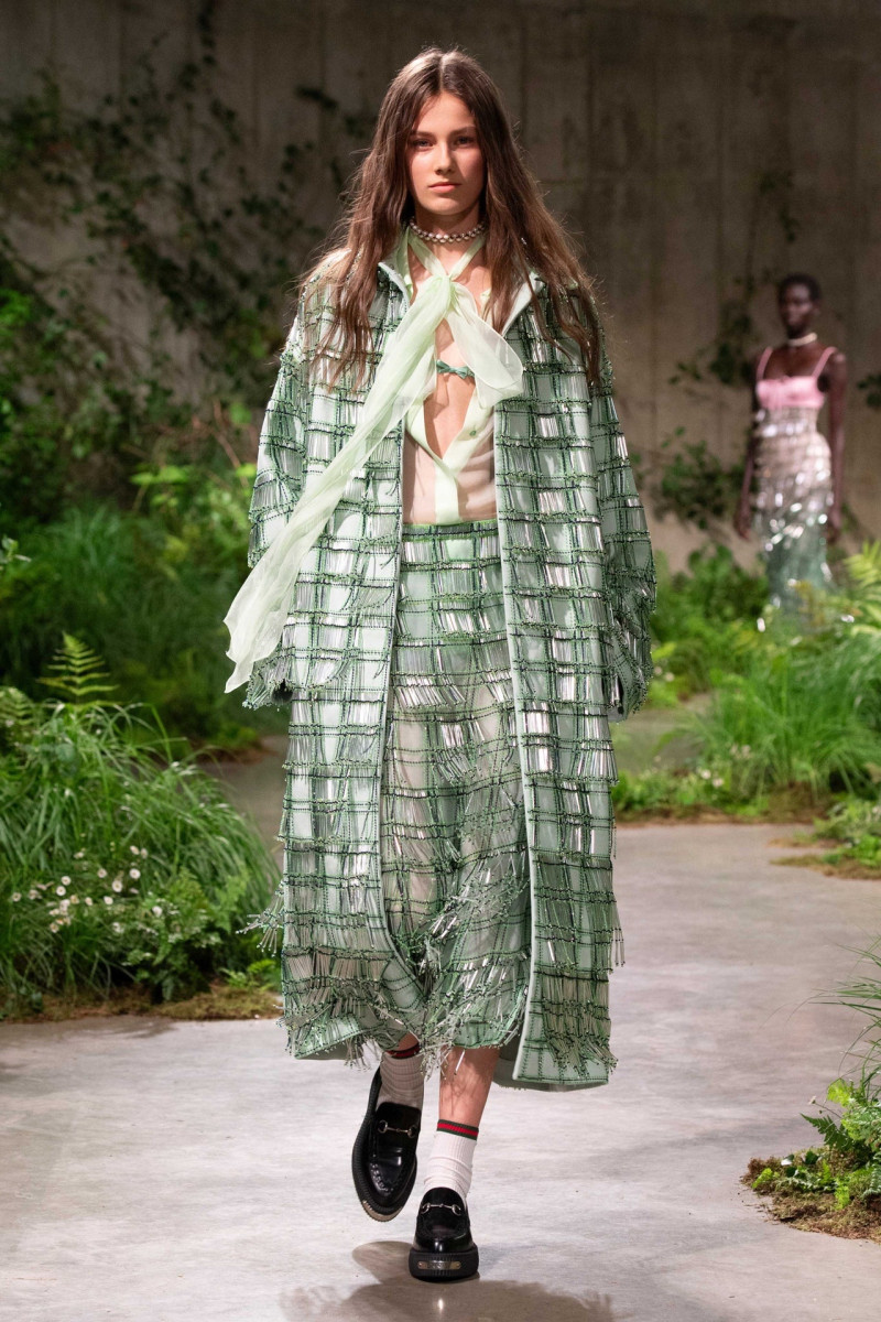 Famke van Hasselt featured in  the Gucci fashion show for Cruise 2025