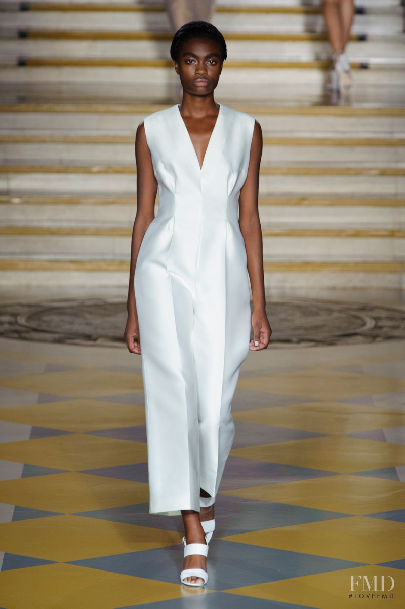 Kayla Clarke featured in  the Emilia Wickstead fashion show for Spring/Summer 2015