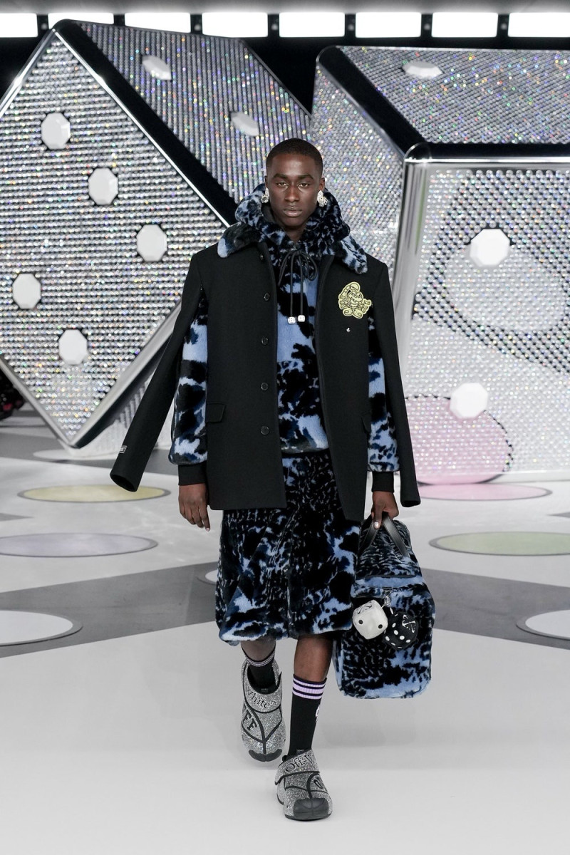 Cheikh Niang featured in  the Off-White fashion show for Autumn/Winter 2024