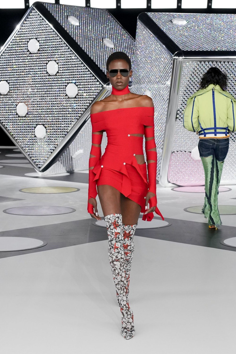 Agel Akol featured in  the Off-White fashion show for Autumn/Winter 2024